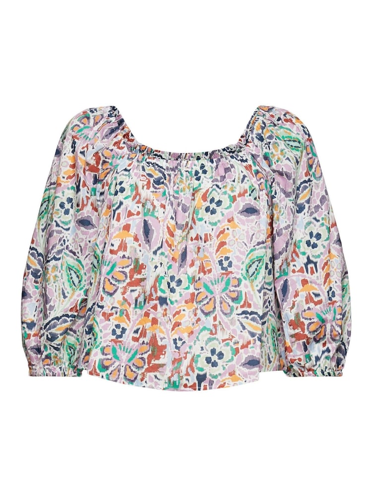 Esprit Green Floral Printed Cropped Top - Image 7 of 7