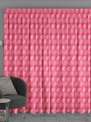 Watermelon Pink Leaf Print Made To Measure Curtains - Image 2 of 9