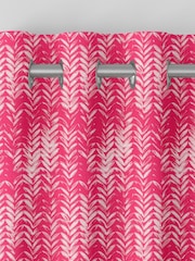 Watermelon Pink Leaf Print Made To Measure Curtains - Image 7 of 9