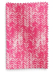 Watermelon Pink Leaf Print Made To Measure Curtains - Image 9 of 9