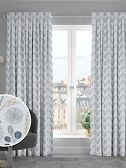 Danube Blue Lotus Made To Measure Curtains - Image 1 of 9