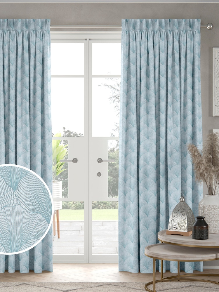 Spa Teal Merritt Made To Measure Curtains - Image 1 of 9