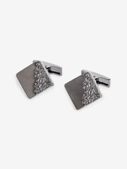 Gun Metal Textured Cufflink And Tie Clip Set - Image 2 of 6