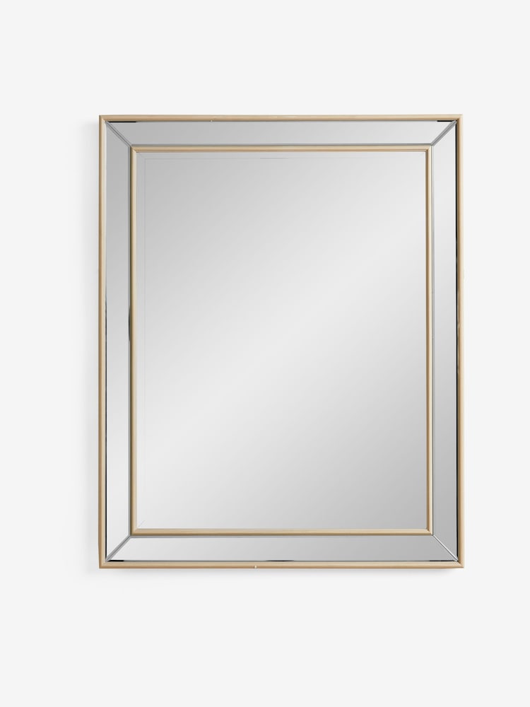 Light Natural Beveled Rectangular Wall Mirror - Image 2 of 3