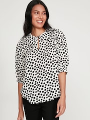 M&Co White Spotty Collar Top - Image 1 of 5
