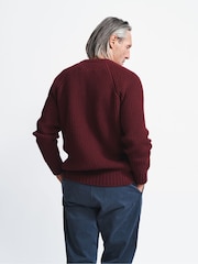 Aubin Grey Crail Fisherman Rib Crew Neck Jumper - Image 2 of 4