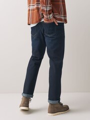 Temno modra in modra - Ravno - Vintage Wash denim kavbojke - Slika 2 iz 8