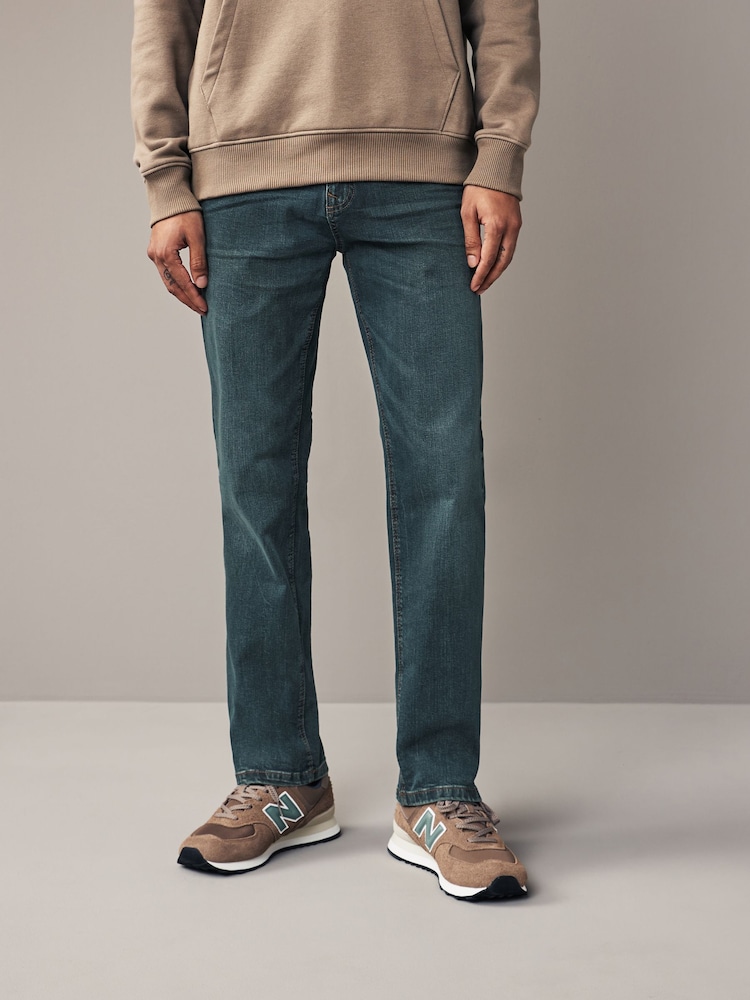 Mid Tint Straight Fit Authentic Stretch Denim Jeans - Image 4 of 10