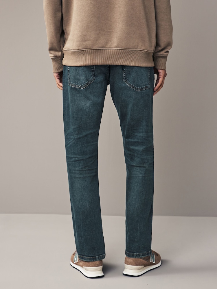 Mid Tint Straight Fit Authentic Stretch Denim Jeans - Image 5 of 10