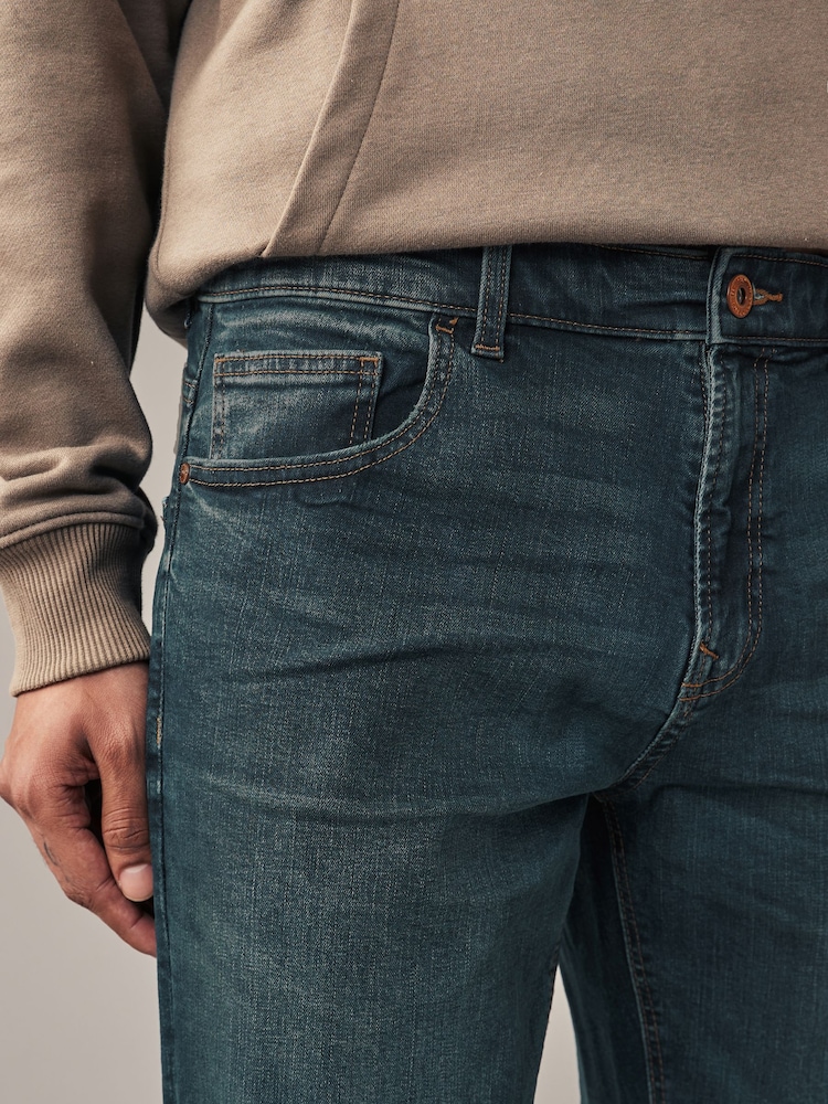 Mid Tint Straight Fit Authentic Stretch Denim Jeans - Image 6 of 10
