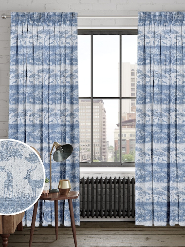 Danube Blue Scenery Made To Measure Curtains - Image 1 of 9