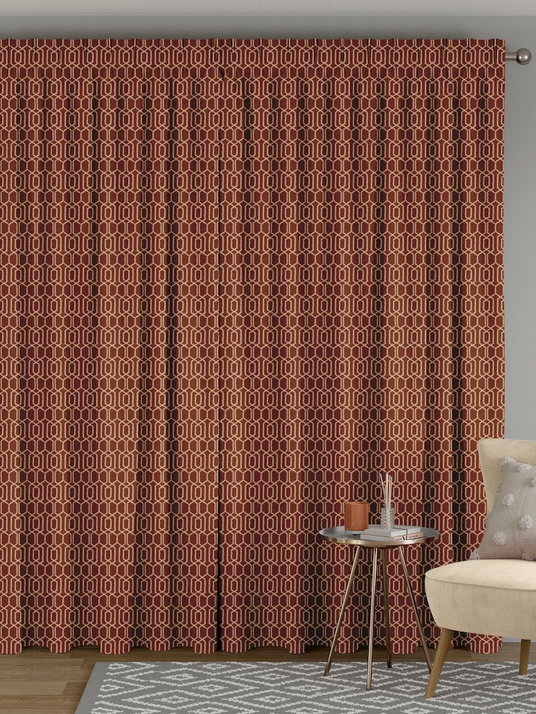 Terracotta Orange Walter Made To Measure Curtains - Image 2 of 9
