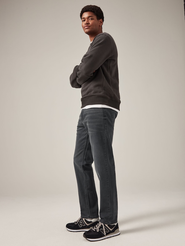 Grey Charcoal Single Slim Fit Classic Stretch Jeans - Image 3 of 11