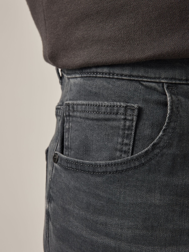 Grey Charcoal Single Slim Fit Classic Stretch Jeans - Image 6 of 11