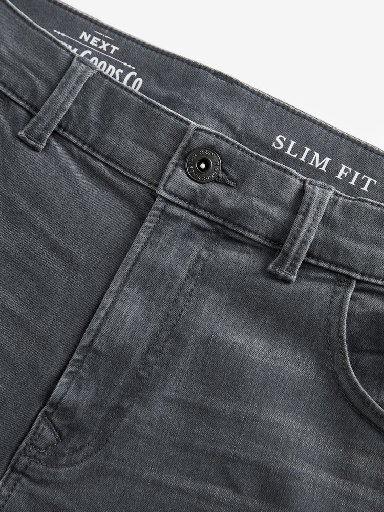 Grey Charcoal Single Slim Fit Classic Stretch Jeans - Image 8 of 11
