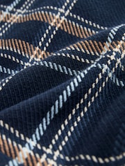 Navy Blue Borg Lined Check Shacket with Hood - Image 10 of 10