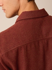 Rust Brown Wool Blend Shacket - Image 4 of 8