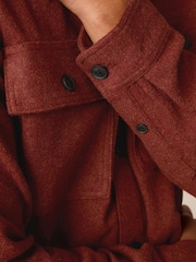 Rust Brown Wool Blend Shacket - Image 5 of 8