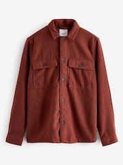 Rust Brown Wool Blend Shacket - Image 6 of 8