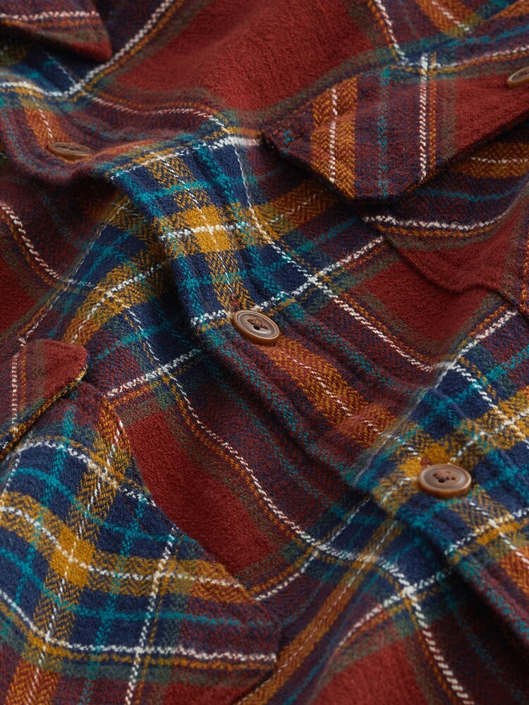 Red/Yellow Twin Pocket Check Long Sleeve Shirt - Image 8 of 8
