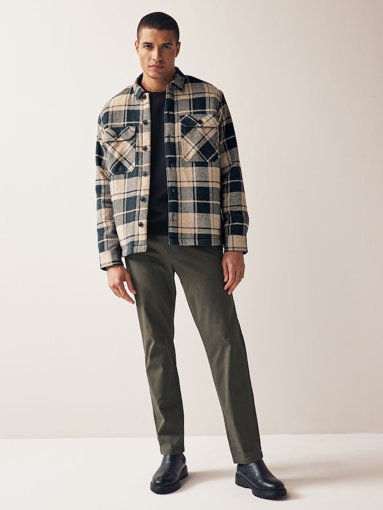 Ecru/Natur/Grün - Hemdjacke mit Borgfutter - Bild 2 von 10 Ecru/Natur/Grün - Hemdjacke mit Borgfutter - Bild 2 von 10