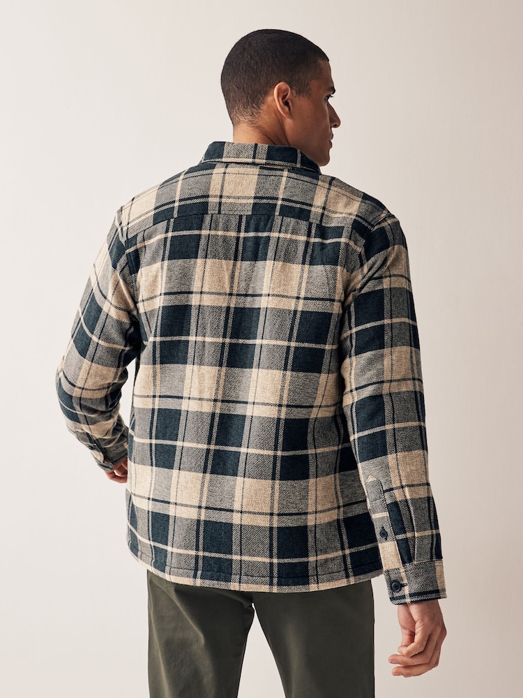 Écru naturel/vert - Veste-chemise avec doublure imitation peau de mouton - Image 3 of 10