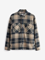 Ecru Natural/Green Borg Lined Shacket - Image 7 of 10
