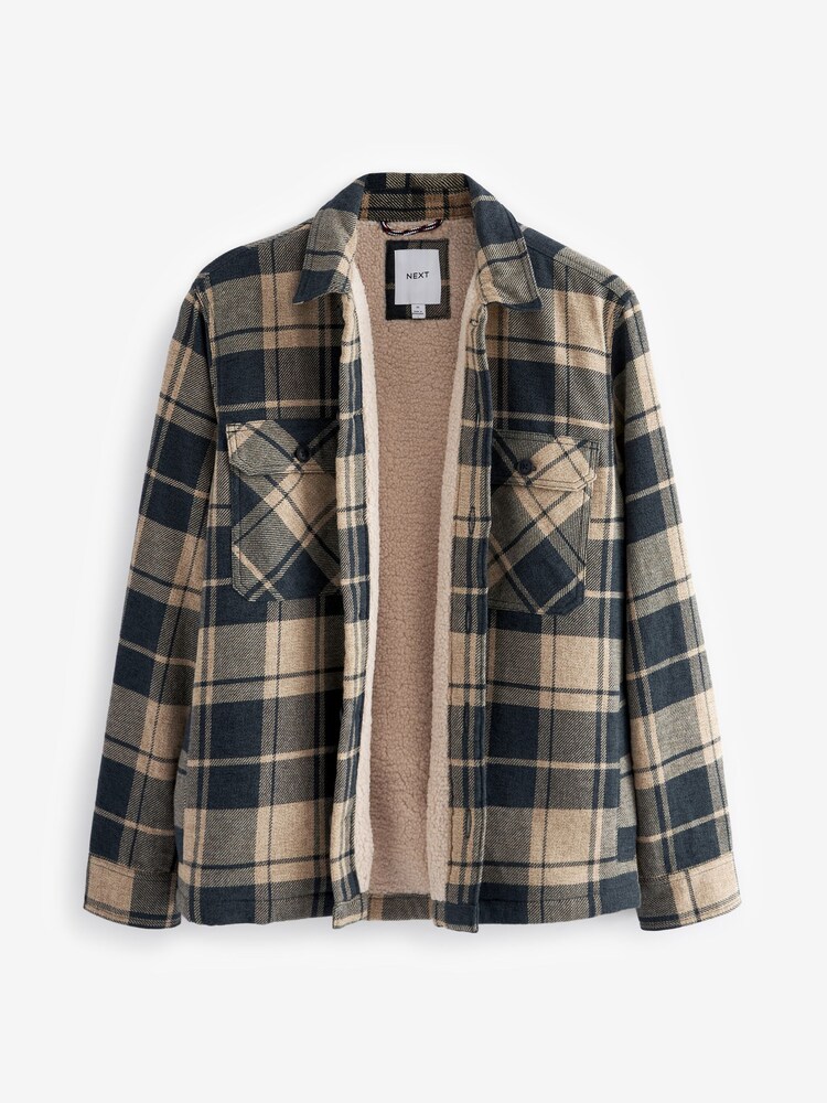 Écru naturel/vert - Veste-chemise avec doublure imitation peau de mouton - Image 8 of 10