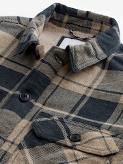 Ecru Natural/Green Borg Lined Shacket - Image 9 of 10