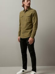 Green Twin Pocket Textured Long Sleeve Shirt - Image 4 of 9