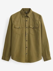 Green Twin Pocket Textured Long Sleeve Shirt - Image 7 of 9