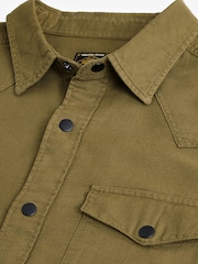 Green Twin Pocket Textured Long Sleeve Shirt - Image 8 of 9