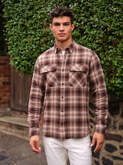 Natural Twin Pocket Check Long Sleeve Shirt - Image 1 of 8