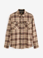 Natural Twin Pocket Check Long Sleeve Shirt - Image 6 of 8