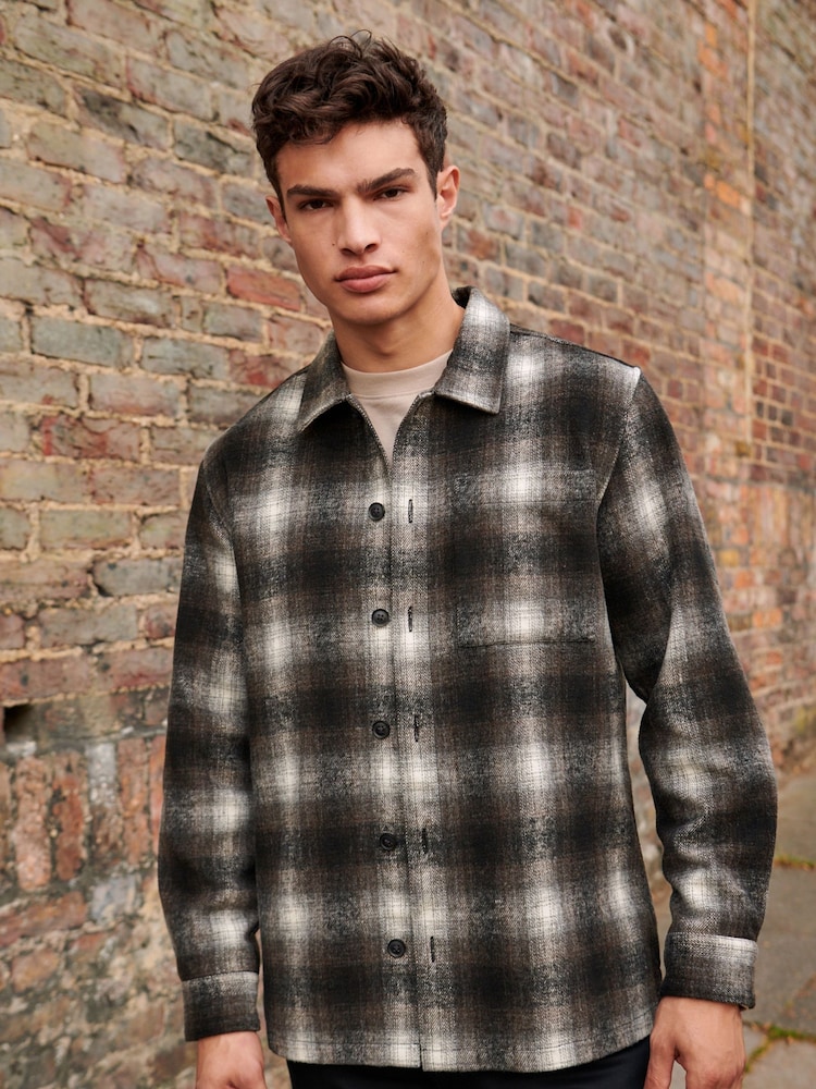 Braun & Weiss - Karierte Hemdjacke mit Wollanteil - Bild 1 von 11