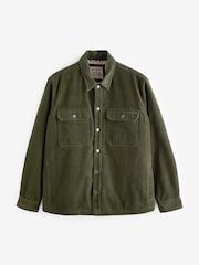 Khaki Green Corduroy Borg Lined Shacket - Image 11 of 12