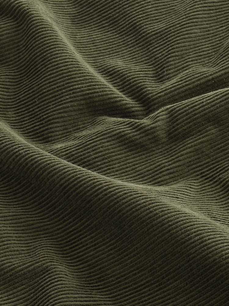 Khaki Green Corduroy Borg Lined Shacket - Image 12 of 12