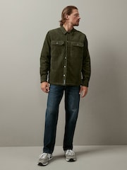 Khaki Green Corduroy Borg Lined Shacket - Image 2 of 12