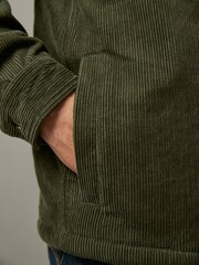 Khaki Green Corduroy Borg Lined Shacket - Image 7 of 12