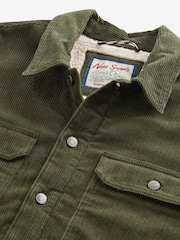Khaki Green Corduroy Borg Lined Shacket - Image 8 of 12