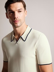 Ted Baker Green Stortfo Short Sleeved Rayon Open Neck Polo Shirt - Image 4 of 5