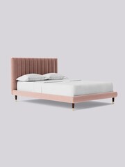 Swoon Easy Velvet Blush Pink Porlock Bed - Image 3 of 8