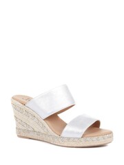 Jones Bootmaker Silver Amabelle Wedge Mule Sandals - Image 2 of 5