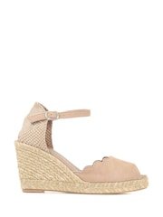 Jones Bootmaker Neutral/Pink Alejandra Espadrille Wedge Sandals - Image 2 of 6