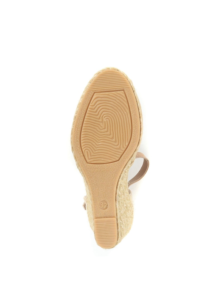 Jones Bootmaker Neutral/Pink Alejandra Espadrille Wedge Sandals - Image 6 of 6