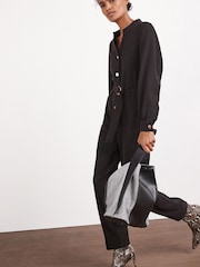 Black Utility Style Belted Jumpsuit - Image 2 of 5