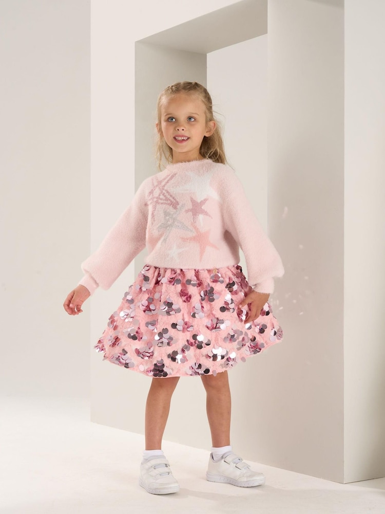 Angel & Rocket Pink Lizzie Pastel Star Jumper - Image 2 of 6