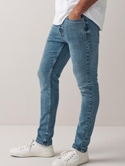 Mid Blue Skinny Ultimate Comfort Super Stretch Jeans - Image 3 of 9