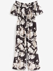 Monochrom geblümt - Schulterfreier Jumpsuit - Bild 5 von 6