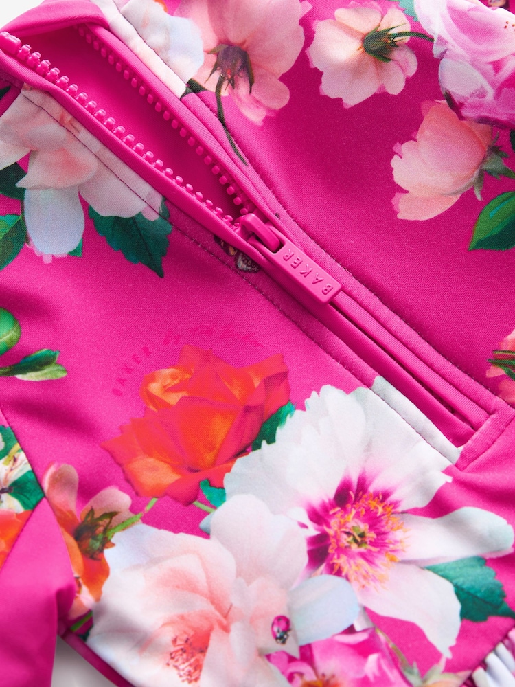 Baker by Ted Baker Pink Floral Sunsafe Swimsuit - Image 10 of 10